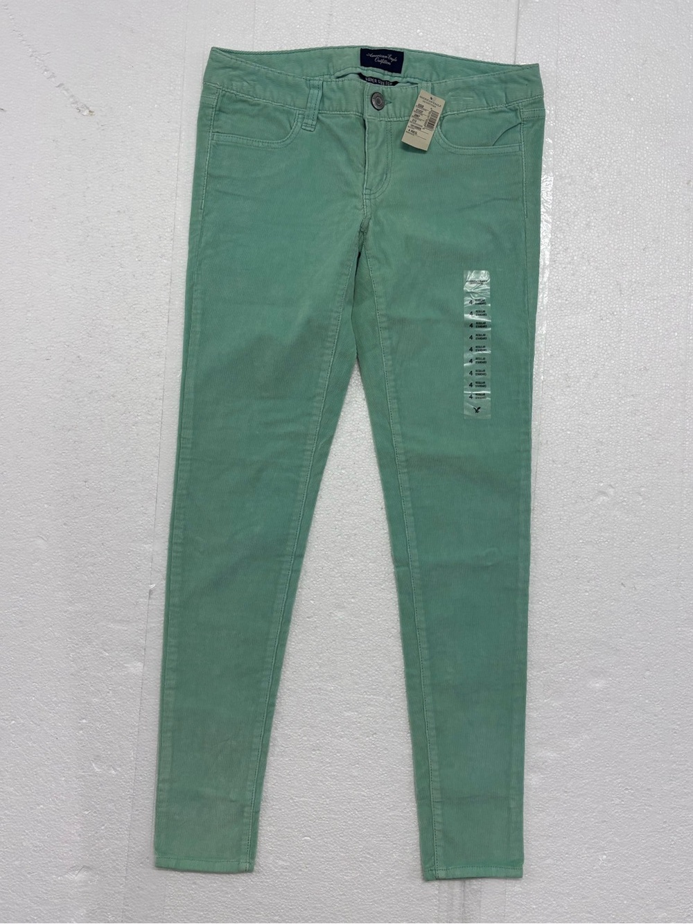 VTGAmerican Eagle Womens Corduroy Legging Pants Size 4 Regular Green Stretch NWT